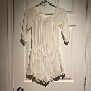 Aerie white over the shoulder jumpsuit